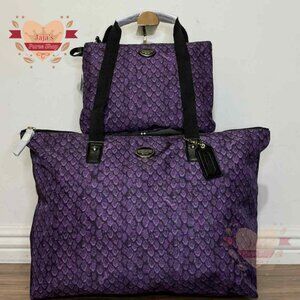 💟Coach Signature Fabric-Nylon Bag & Snap Pouch💟
